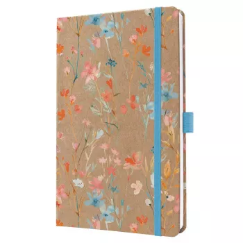 Planeador semanal SIGEL Jolie 2027 A5 azul Floral Serenity capa dura com elástico, presilha para caneta, marcador de página, bolsa interior, 144 páginas, papel 80 g/m², cantos arredondados, multilingue 7J807
