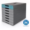 Gaveteiro DURABLE IDEALBOX PLUS, 7 gavetas, DIN A4, cinzento/azul, poliestireno 776306