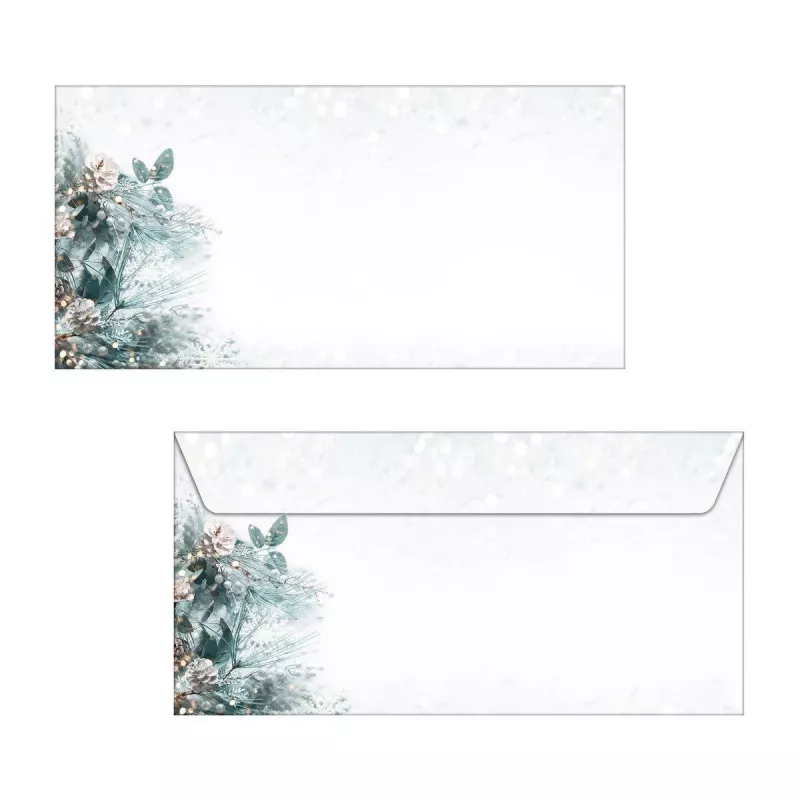 Sigel 50 envelopes de Natal Eucalipto Magic DIN Lang sem janela