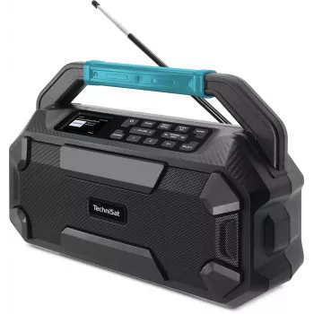 TechniSat VIOLA 231 OD rádio de obra DAB+ e FM com Bluetooth, resistente a salpicos IPX4, preto