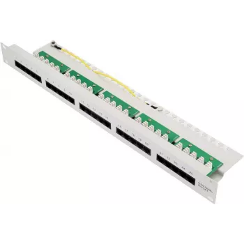BULLITT CAT 3 ISDN patch panel, 25 portas RJ45 8P4C, não blindado, 19 polegadas 1U, preto
