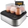 ProfiCook PC-EK 1276 cozedor de ovos para até 6 ovos com anúncio de voz, aço inoxidável / preto 501276