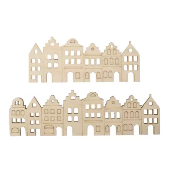 Rayher ripado de madeira decorativo casas nórdicas, natural, 2 unid. (46811505)