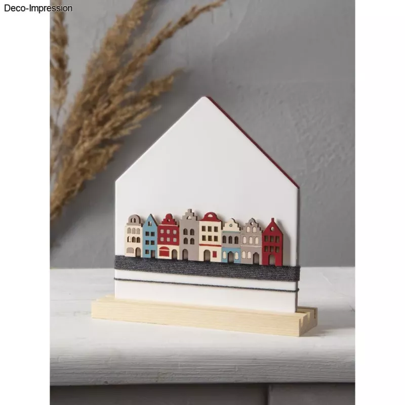 Rayher ripado de madeira decorativo casas nórdicas, natural, 2 unid. (46811505)