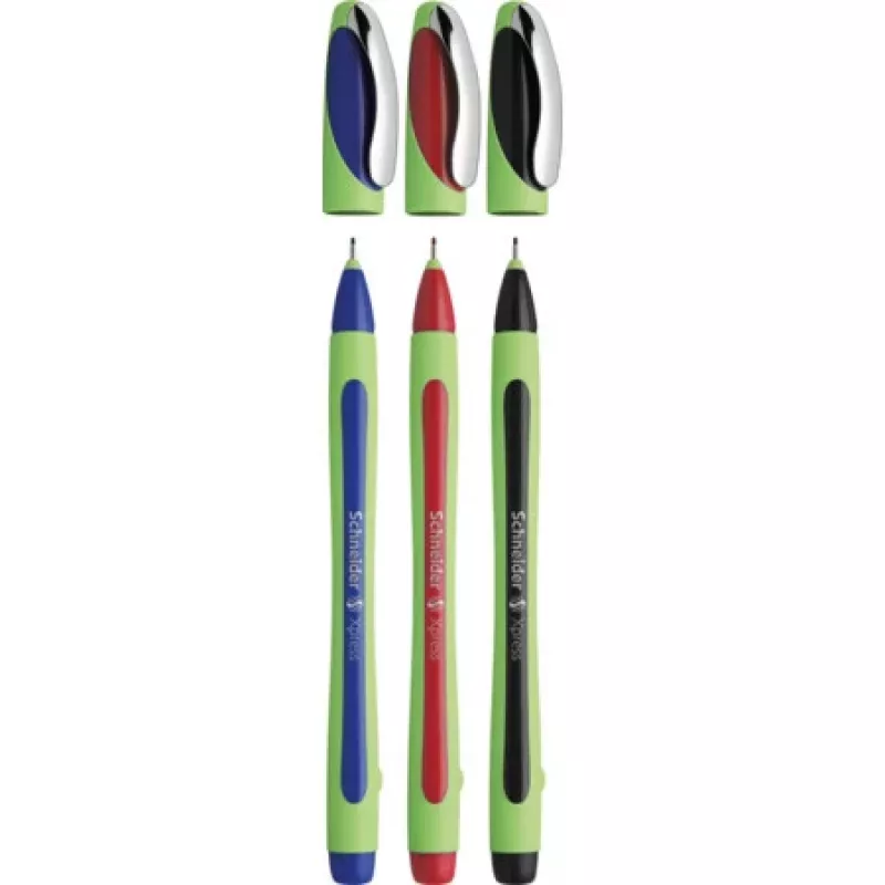 Schneider Fineliner XPRESS conjunto de 3 peças (preto, azul, vermelho) 190093