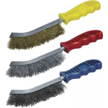 wolfcraft conjunto de 3 escovas de arame de mão 2138000