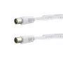 E+P AB101 cabo coaxial de antena branco 1,5m ficha IEC para conector fêmea 75dB de blindagem
