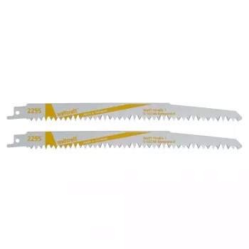 Wolfcraft 2295000 lâminas de serra sabre 230 mm, pack de 2, HCS, 6 TPI, para madeira e plástico