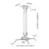 E+P DH 90 suporte de teto para projetor 900mm inclinação rotação 13,5kg prateado 1258040