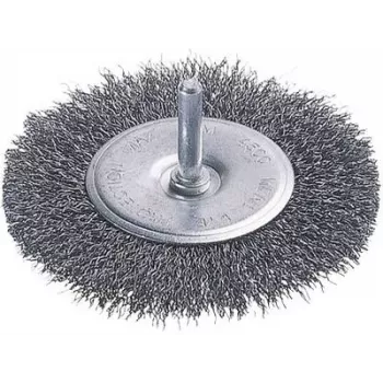 Escova circular de arame de aço encrespado Wolfcraft 75 mm com haste de 6,3 mm 2100000