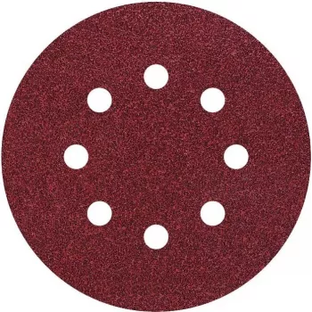 Conjunto de discos de lixa de velcro Wolfcraft 2259100 para lixadora excêntrica, 125 mm, grãos P80/P120/P240, 25 peças, perfurados