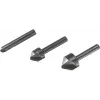 Conjunto de escareadores Wolfcraft 2504000, 3 peças, 6/12/16 mm, aço para ferramentas, haste cilíndrica