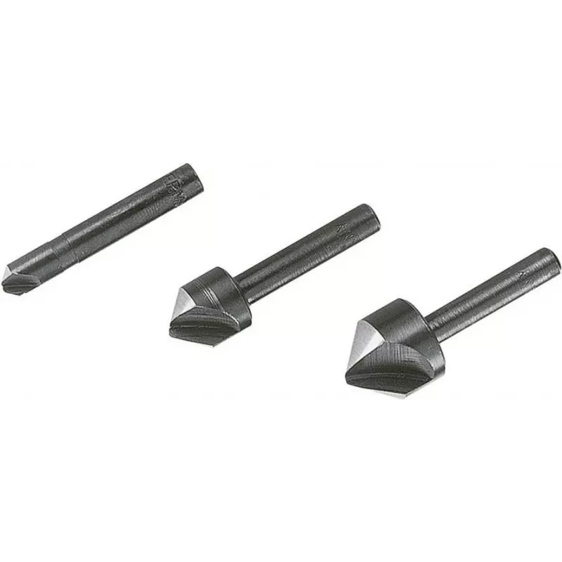 Conjunto de escareadores Wolfcraft 2504000, 3 peças, 6/12/16 mm, aço para ferramentas, haste cilíndrica