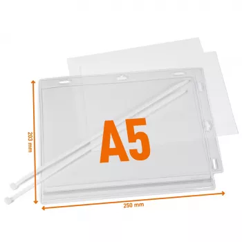 Capas de cartaz A5 impermeáveis DURABLE com abraçadeiras, pack de 5 (505919)