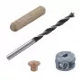 Conjunto de cavilhas de madeira de faia Wolfcraft 2916000 6 mm, 50 cavilhas estriadas + 4 marcadores de cavilhas de aço
