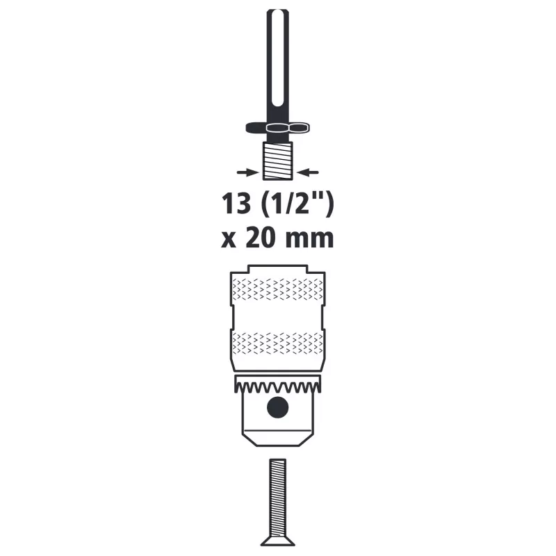 wolfcraft 2640000 Adaptador de bucha SDS-plus 1/2