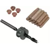 Wolfcraft Conjunto de cavilhas de madeira de faia 8 mm com broca, batente de profundidade e marcadores (50 cavilhas, 56 peças) 2917000