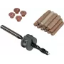 Wolfcraft Conjunto de cavilhas de madeira de faia 8 mm com broca, batente de profundidade e marcadores (50 cavilhas, 56 peças) 2917000
