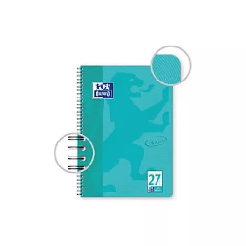 OXFORD Collegeblock TOUCH pautado 27 com margem dupla DIN A4, 80 folhas, 90 g/m², microperfurado, 4 furos, certificado FSC, 1 bloco 400091924