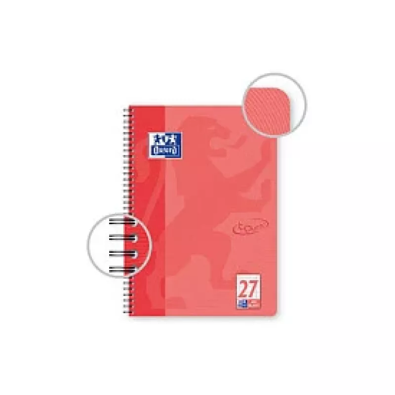 OXFORD Collegeblock TOUCH pautado 27 com margem dupla DIN A4, 80 folhas, 90 g/m², microperfurado, 4 furos, certificado FSC, 1 bloco 400091924