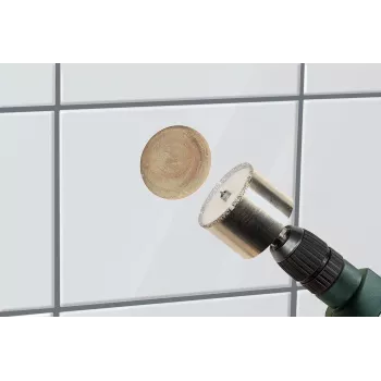 wolfcraft 5924000 Coroa de broca diamantada 6 mm para grés porcelânico, granito, azulejos, aço inoxidável