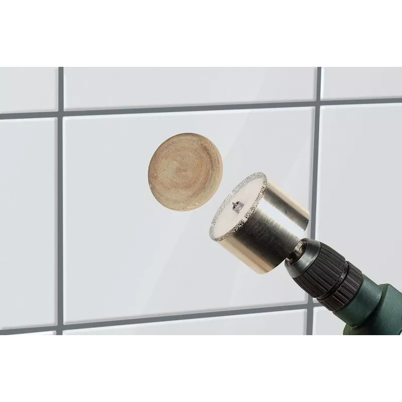 wolfcraft 5924000 Coroa de broca diamantada 6 mm para grés porcelânico, granito, azulejos, aço inoxidável