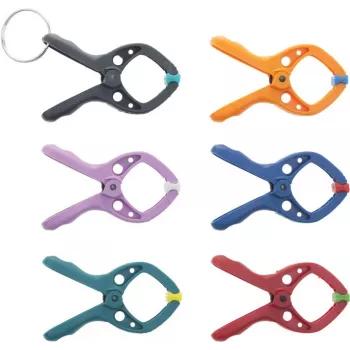 Grampos de mola Microfix Mini Wolfcraft 3420000, conjunto de 6 peças, abertura 20 mm, preto/laranja