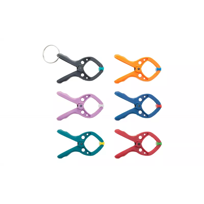 Grampos de mola Microfix Mini Wolfcraft 3420000, conjunto de 6 peças, abertura 20 mm, preto/laranja