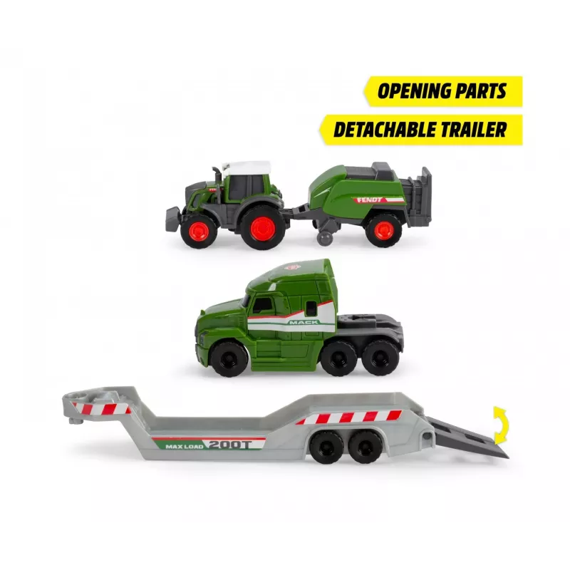 Dickie Toys Fendt Micro Farm Truck escala 1:64 modelo com reboque - verde 203735006