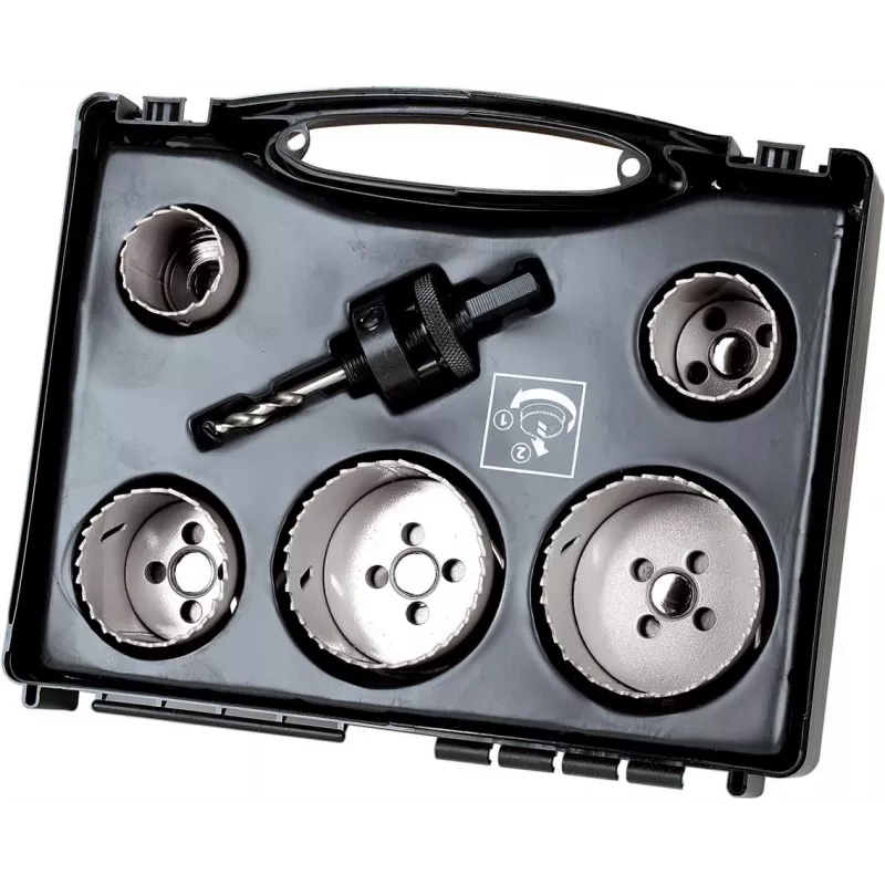 Wolfcraft 5423000 Conjunto de serras de copo, 8 peças
