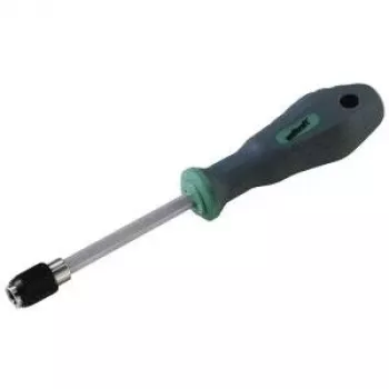 Chave de fendas de pontas de oficina Wolfcraft 1/4 inch (6,3 mm) com suporte de pontas magnético, punho ergonómico de 2 componentes, haste em aço cromo-vanádio, 155 mm de comprimento 8725000