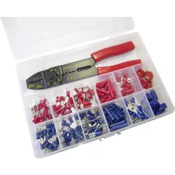 Sortido de conectores de cravar WKK 60349 0,5-2,5 mm² terminais isolados vermelhos/azuis conjunto