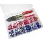 Sortido de conectores de cravar WKK 60349 0,5-2,5 mm² terminais isolados vermelhos/azuis conjunto