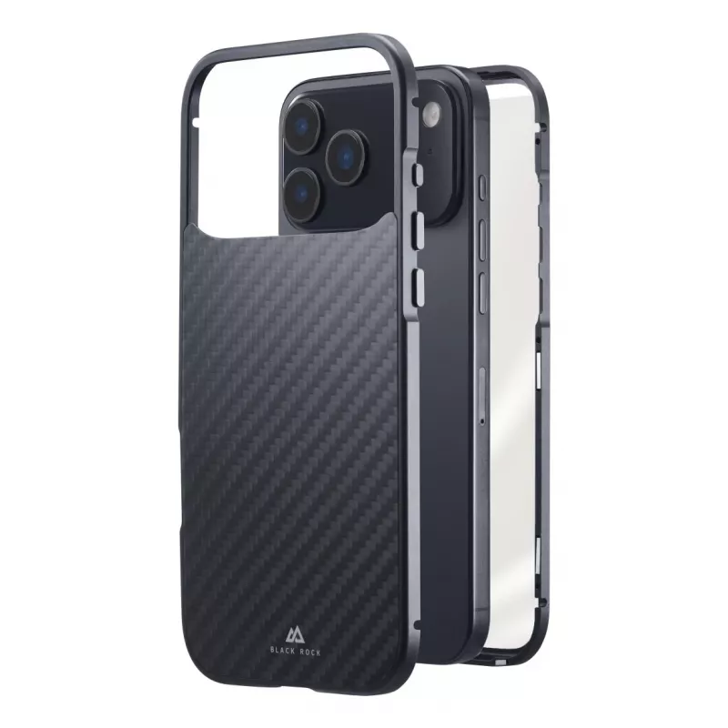 Black Rock Capa 360° Vidro para Apple iPhone 17 Pro Max Fibra de carbono verdadeira 00080472