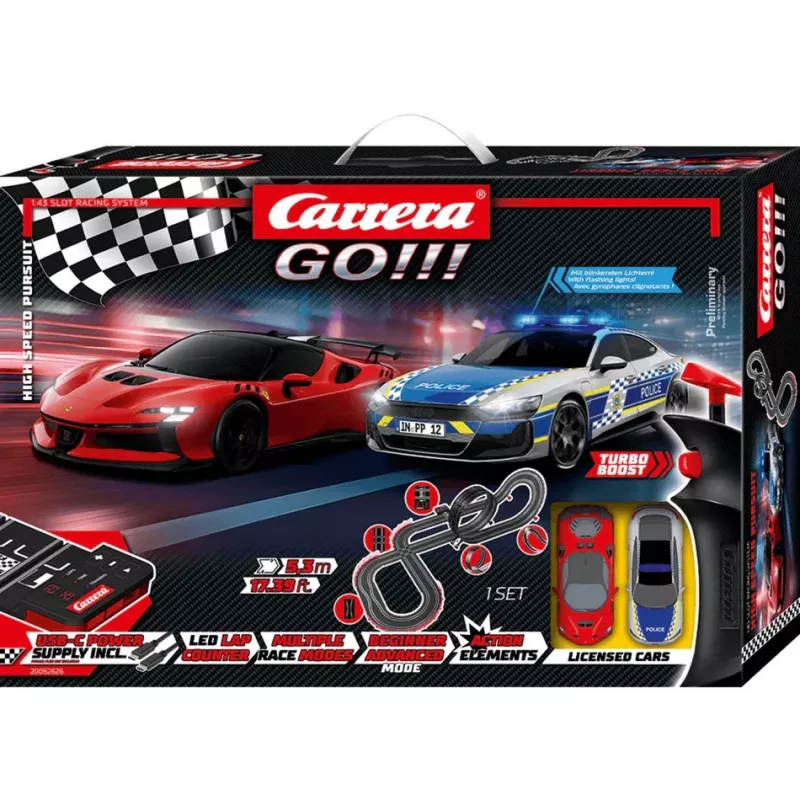 Carrera GO!!! Conjunto de pista elétrica de slotcar High Speed Pursuit