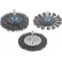 Wolfcraft Escova de arame de aço em disco 2101000 para rebarbadora, 100 mm, ondulada, M14