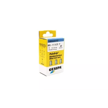 GESIPA Porca rebite cega PolyGrip® M8 aço inoxidável A2, 11x20mm, 25 unid. 1464837