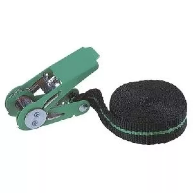 Wolfcraft 3418000 Cinta de fixação de uma peça com catraca, 4 m x 25 mm, LC 90 daN