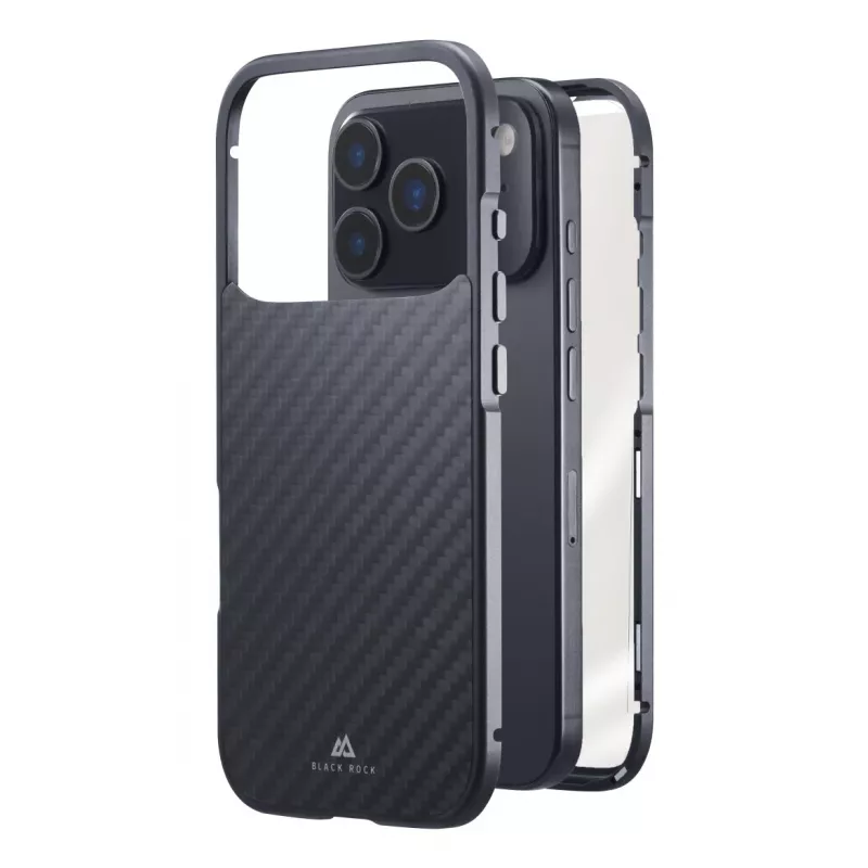 Black Rock Cover 360° vidro para Apple iPhone 17 Pro carbono verdadeiro 00080399