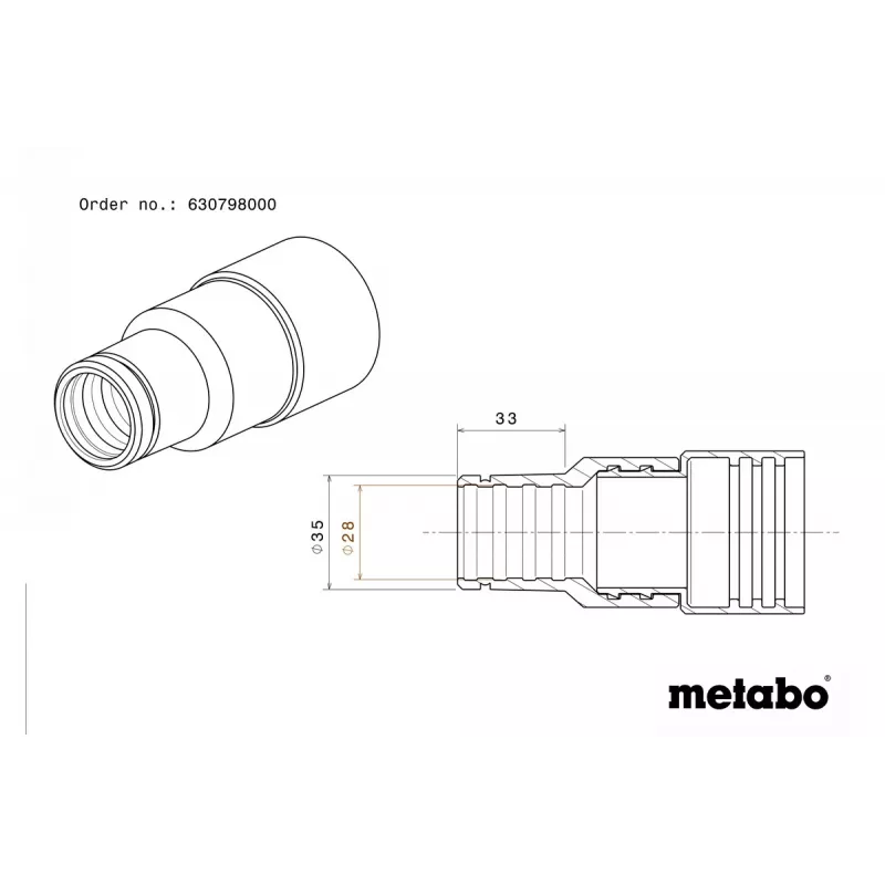 Manga de ligação Metabo 630798000 Standard Ø28/35 mm