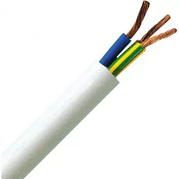 Cabo elétrico flexível de PVC resistente ao óleo HEINRICH KOPP H05VV5-F 3G1,5 mm² branco 25m 151825002