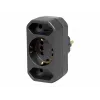 Adaptador de ficha Schuko Kopp DUOversal, 2 tomadas, 16 A, 250 V, preto 179605004