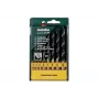 Conjunto de brocas helicoidais para madeira Metabo 627202000, 8 peças, 3-10 mm, HSS, ponta de centragem, caixa de plástico