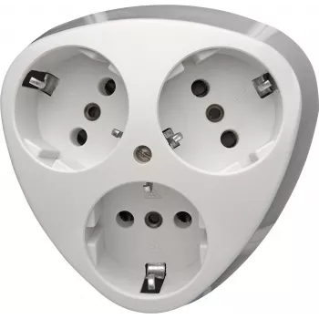 Tomada Schuko de sobrepor HEINRICH KOPP, 3 tomadas, branco ártico 100502000