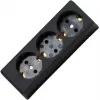 HEINRICH KOPP Régua de tomadas tripla sem interruptor, preto, não cablada, 16 A, 250 V, Schuko, proteção para crianças, montagem na parede 120305001