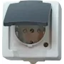 HEINRICH KOPP Tomada Schuko com tampa basculante e proteção reforçada contra contacto, 16 A, 250 V, encastrar, branco alpino (107856005)