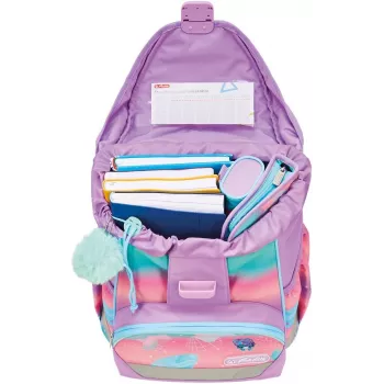 Herlitz Conjunto de mochila escolar Ultralight Seahorse Ocean Lights 6-9 anos
