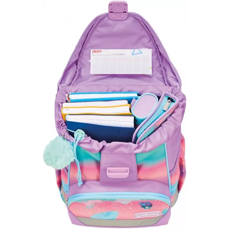 Herlitz Conjunto de mochila escolar Ultralight Seahorse Ocean Lights 6-9 anos