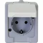 HEINRICH KOPP Tomada Schuko de sobrepor 16A 250V IP44 cinzento/branco 100648007