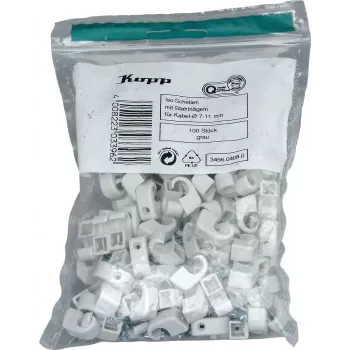Kopp Braçadeira para cabo com prego, diâmetro do feixe 7-11 mm, cinzento, 100 unid. 345604080